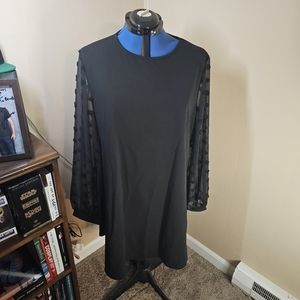 SweatyRocks Super Soft Black XXL Dress with Chiffon Sleeves